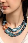 Buy_HRISHA_Multi Color Designer Blue Agate Statement Necklace _at_Aza_Fashions