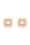 HRISHA_Gold Plated Pearls And White Designer Necklace Set _Online_at_Aza_Fashions