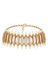 Shop_HRISHA_Gold Plated Pearls And White Designer Necklace Set _Online_at_Aza_Fashions