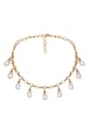 HRISHA_Gold Plated Pearls And Creamy White Designer Jewelry Set _Online_at_Aza_Fashions