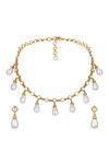 Shop_HRISHA_Gold Plated Pearls And Creamy White Designer Jewelry Set _at_Aza_Fashions
