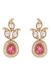 Buy_HRISHA_Pink Kundan Polki Necklace And Earring Set _Online_at_Aza_Fashions
