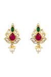HRISHA_Gold Plated Kundan Polki Necklace Set _Online_at_Aza_Fashions