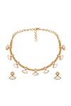 Shop_HRISHA_Gold Plated Pearls Antique Mother Of Jewelry Set _at_Aza_Fashions