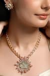 Buy_HRISHA_Gold Plated Zari Mint Designer Jewelry Set _at_Aza_Fashions