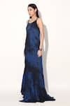 Buy_Linetribe__Blue Viscose, Satin Round Neck Designer Gown _Online_at_Aza_Fashions
