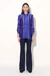 Linetribe__Pink Viscose, Satin Collared Purple Designer Shirt _Online_at_Aza_Fashions