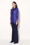 Shop_Linetribe__Pink Viscose, Satin Collared Purple Designer Shirt _Online_at_Aza_Fashions