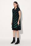 Linetribe_ Black Viscose, Silk V-neck Green Designer Dress Online at Aza Fashions Linetribe__Black Viscose, Silk V-neck Green Designer Dress _Online_at_Aza_Fashions