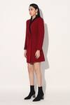 Linetribe__Red Crepe V-neck Designer Dress _Online_at_Aza_Fashions