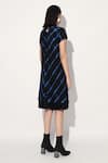 Shop Linetribe_ Black Viscose, Silk Split V-neck Blue Tie-dye Dress Online at Aza Fashions Shop_Linetribe__Black Viscose, Silk Split V-neck Blue Tie-dye Dress _Online_at_Aza_Fashions