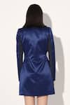 Linetribe__Blue Satin Shawl Neck Designer Dress _at_Aza_Fashions