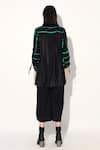 Shop_Linetribe__Black Viscose, Satin Collared Green Designer Shirt _at_Aza_Fashions