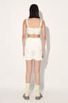 Shop_Linetribe__White Crepe Imported Shorts Set _at_Aza_Fashions