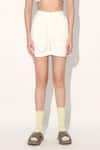 Linetribe__White Crepe Imported Shorts Set _Online_at_Aza_Fashions