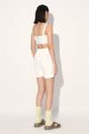 Linetribe__White Crepe Imported Shorts Set _at_Aza_Fashions