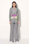 Shop_Linetribe__Gray Designer Grey Suiting Blazer And Pant Set _Online_at_Aza_Fashions