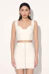 Buy_Linetribe__White Denim Skirt Set _Online_at_Aza_Fashions
