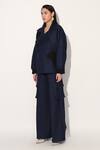 Linetribe__Blue Denim Shawl Neck Designer Jacket _Online_at_Aza_Fashions