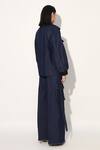 Shop_Linetribe__Blue Denim Shawl Neck Designer Jacket _at_Aza_Fashions