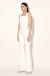 Linetribe__White Denim Square Neck Corset Top _Online_at_Aza_Fashions
