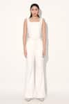 Buy_Linetribe__White Denim Square Neck Corset Top _Online_at_Aza_Fashions