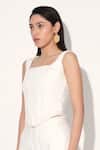 Buy_Linetribe__White Denim Square Neck Corset Top 