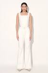 Buy_Linetribe__White Denim Flared Pant _at_Aza_Fashions