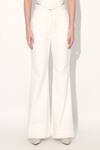 Linetribe__White Denim Flared Pant _at_Aza_Fashions