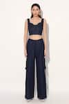 Buy_Linetribe__Blue Denim Cargo Pant _at_Aza_Fashions