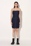 Linetribe__Blue Denim Off-shoulder Strapless Dress _Online_at_Aza_Fashions
