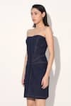 Buy_Linetribe__Blue Denim Off-shoulder Strapless Dress _Online_at_Aza_Fashions