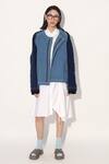 Buy_Linetribe__Blue Denim Round Neck Designer Jacket _at_Aza_Fashions