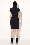 Shop_Linetribe__Black Crepe Round Neck Color Block Quilted Dress _at_Aza_Fashions