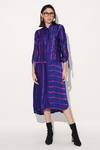 Buy_Linetribe__Pink Viscose, Satin Collared Designer Purple Dress _at_Aza_Fashions