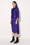 Shop_Linetribe__Pink Viscose, Satin Collared Designer Purple Dress _Online_at_Aza_Fashions