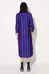 Shop_Linetribe__Pink Viscose, Satin Collared Designer Purple Dress _at_Aza_Fashions