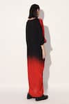 Buy_Linetribe__Red Viscose, Satin V-neck And Black Kaftan Dress _Online_at_Aza_Fashions