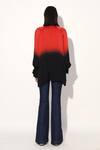 Shop_Linetribe__Multi Color Viscose, Satin Keyhole Neck Red Black Designer Top _at_Aza_Fashions