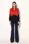 Shop_Linetribe__Multi Color Viscose, Satin Keyhole Neck Red Black Designer Top _Online_at_Aza_Fashions