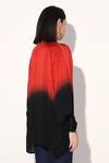 Buy_Linetribe__Multi Color Viscose, Satin Keyhole Neck Red Black Designer Top 