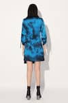 Shop_Linetribe__Blue Viscose Open Neck Satin Dress _at_Aza_Fashions