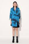 Linetribe__Blue Viscose Open Neck Satin Dress _at_Aza_Fashions