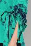 Buy_Linetribe__Green Viscose, Satin Shawl Neck Tie-dye Designer Dress 