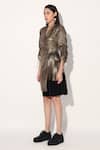 Linetribe__Gold Crepe Collared Imported Designer Dress _Online_at_Aza_Fashions