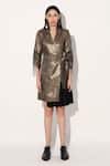 Buy_Linetribe__Gold Crepe Collared Imported Designer Dress _Online_at_Aza_Fashions