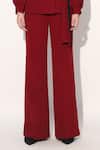 Linetribe__Maroon Crepe Designer Blazer And Pant Set _Online_at_Aza_Fashions
