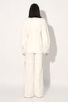 Shop_Linetribe__Ivory Crepe Designer Blazer And Pant Set _at_Aza_Fashions
