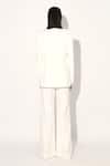 Shop_Linetribe__Ivory Crepe Imported Blazer And Pant Set _at_Aza_Fashions