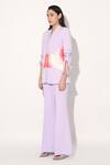 Buy_Linetribe__Lavender Crepe Designer Blazer And Pant Set _Online_at_Aza_Fashions